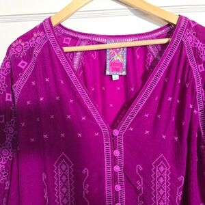 Johnny Was Embroidered Summer Top